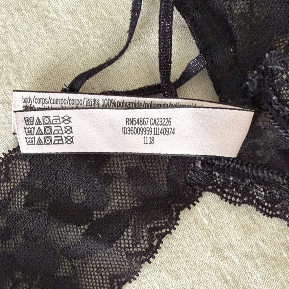 Victoria's Secret Black Lace panties with Silver Accents